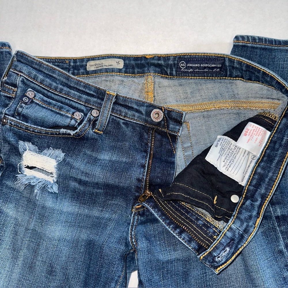 AG Adriano Goldschmied Blue Med Wash Stilt Cigarette Leg Classic Jeans Size 29R - Picture 7 of 8
